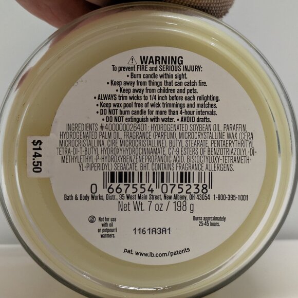 NEW! White Barn for Bath & Body Works Mahogany Teakwood Glass Candle, 7oz. - Picture 4 of 4